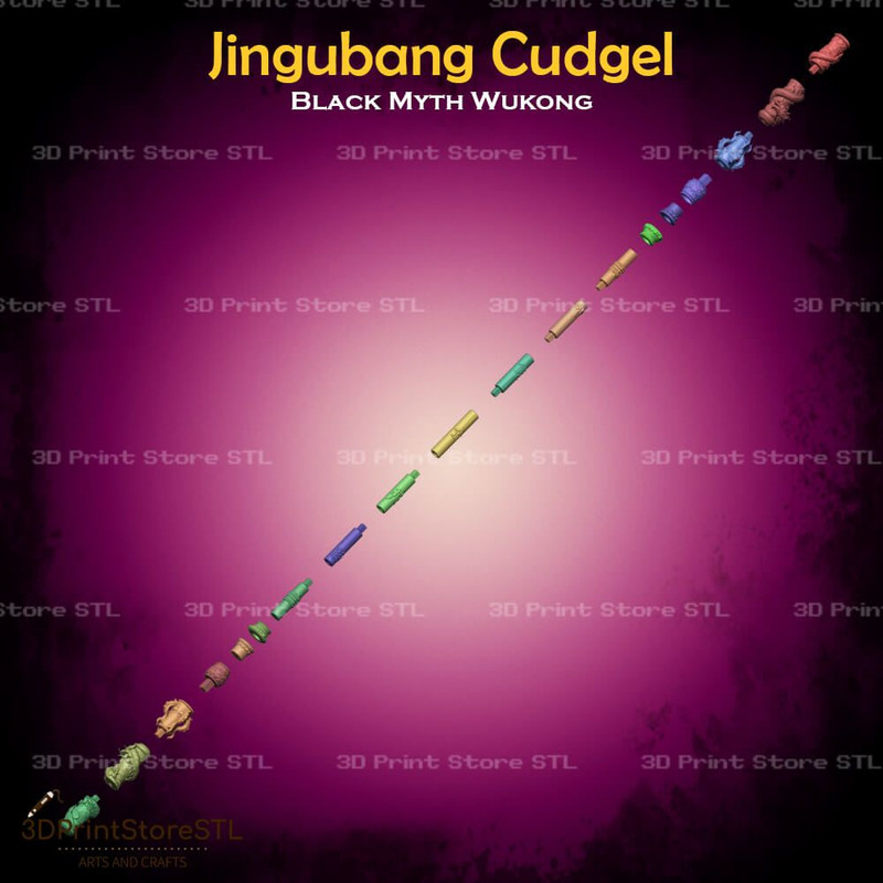 Jingubang Cudgel Cosplay Black Myth Wukong STL File 3D Print Model 4