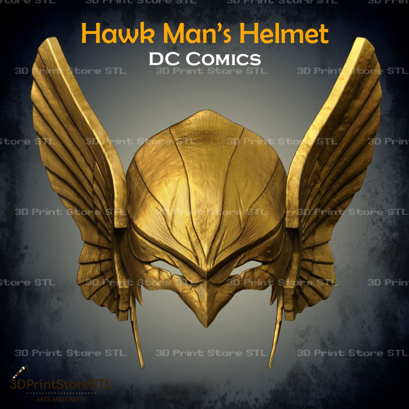 Hawkman Helmet Cosplay DC Comics STL File 3D Print Model 0