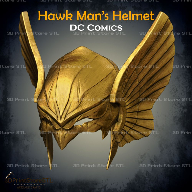 Hawkman Helmet Cosplay DC Comics STL File 3D Print Model 1