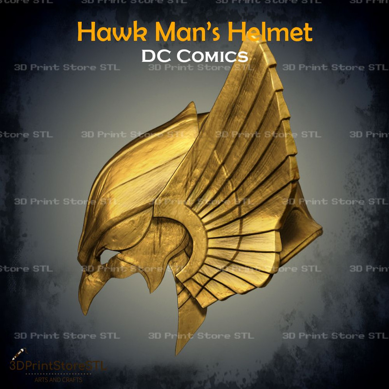 Hawkman Helmet Cosplay DC Comics STL File 3D Print Model 2