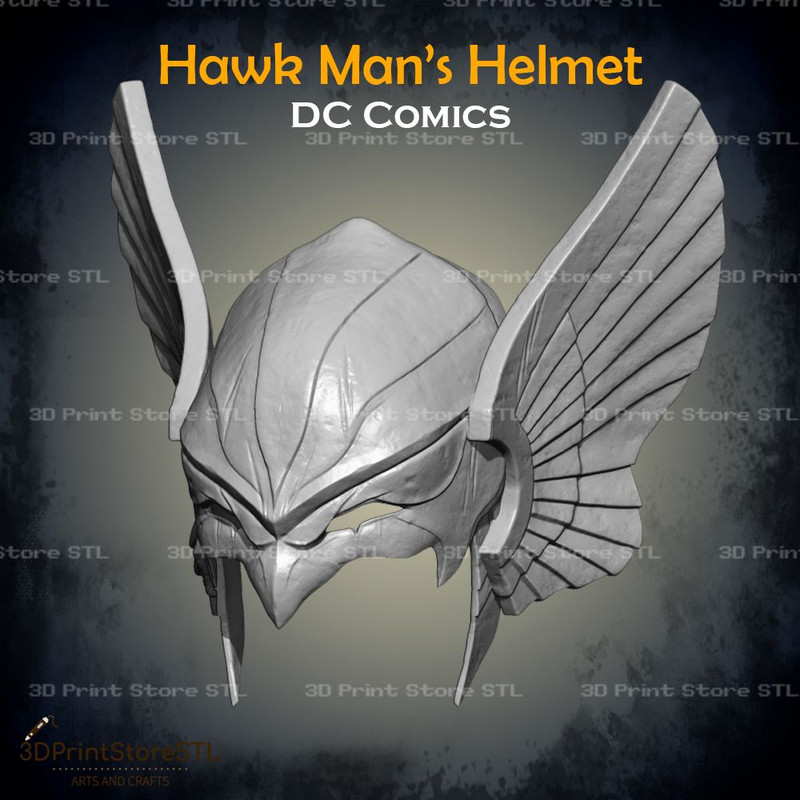 Hawkman Helmet Cosplay DC Comics STL File 3D Print Model 4