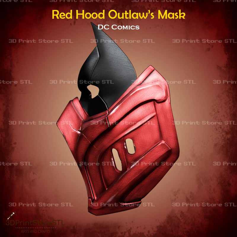Red Hood Outlaw Mask Cosplay DC Comics STL File 3D Print Model 2