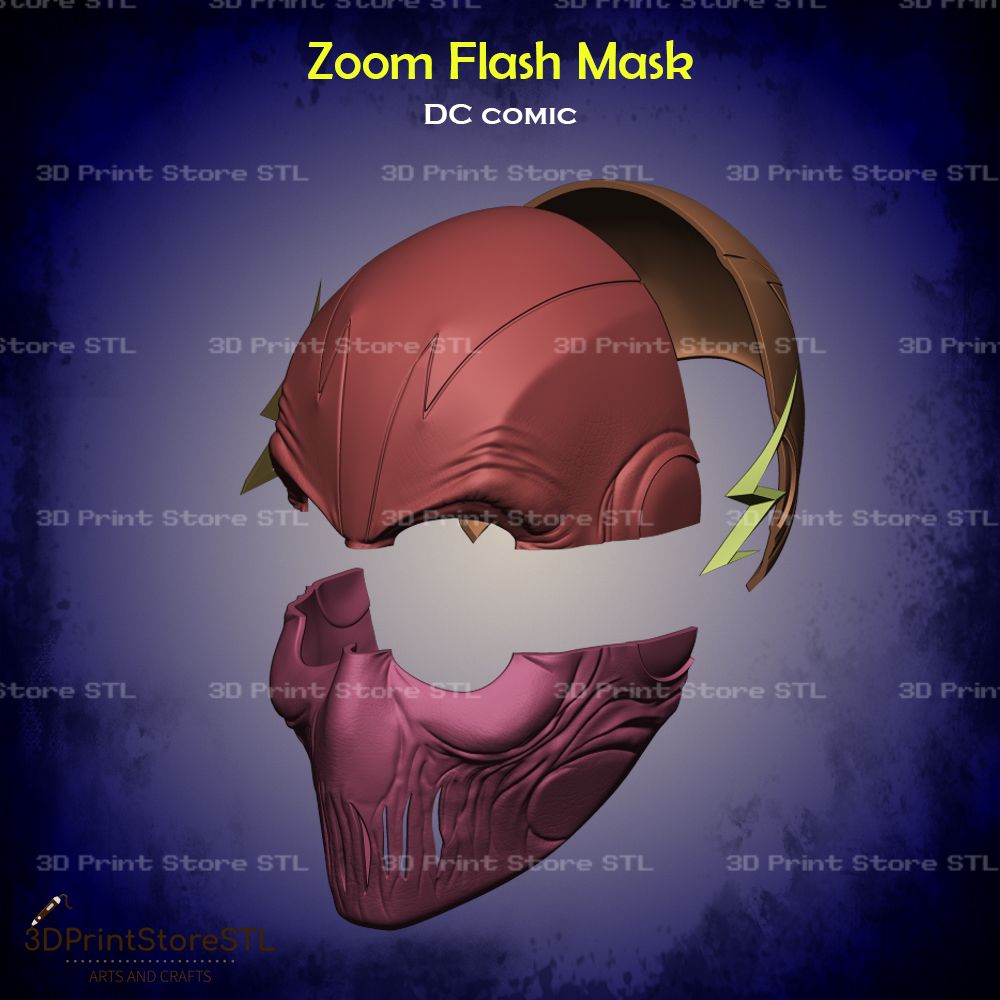 Zoom Flash Mask Cosplay DC STL File 3D Print Model 4