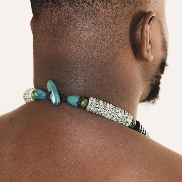 mens jewelry, mens pendant, men necklace, african jewelry, beaded necklace, african jewelry men, african men jewelry, chunky necklace, long necklace, stone neck