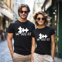 we just fit valentines day shirt, lover valentine couple shirt, dear valentines day puzzle sweatshirts, gift for puzzle
