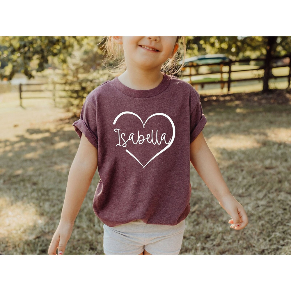 Custom Name Shirt, Girl Name Shirt, Kids Valentine Shirt, Personalized Toddler Tee, Boy Name T-shirt, Custom Baby Shower Gift, Name Announce.jpg