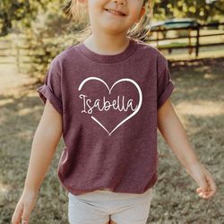 custom name shirt, girl name shirt, kids valentine shirt, personalized toddler tee, boy name t-shirt, custom baby shower