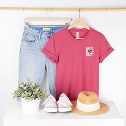 happy valentines day leopard heart love pocket t-shirt, lover heart minimalist tee, valentines day couple shirt, love gi