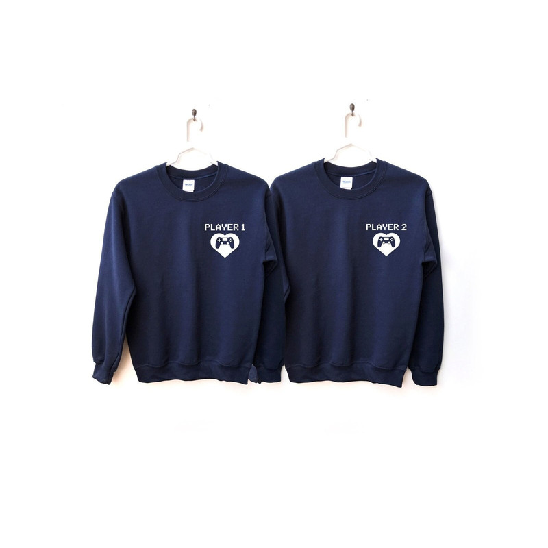 Player 1 Player 2 Couple Pocket Sweatshirt, Minimalist Couple Matching Sweatshirt, Fathers Day Gift, Gamer Day Sweatshirt,Anniversary Gift.jpg