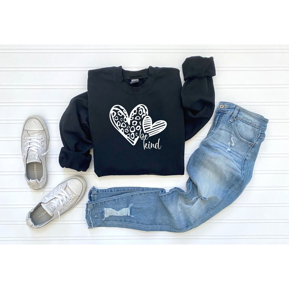 Valentine's Day Heart Sweatshirt, Be Kind Sweatshirt, Valentines Day Hoodies For Woman, Valentines Day Gift,Happy Valentine's Day Sweatshirt.jpg
