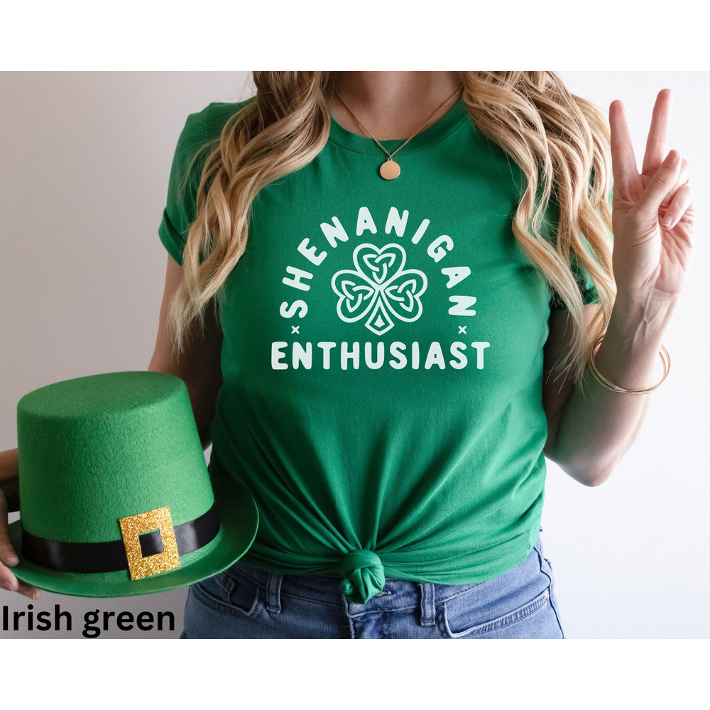 Ladies St Patrick's Saint Paddys day trendy Shenanigan Enthusiast Unisex Jersey Short Sleeve Tee T-Shirt.jpg