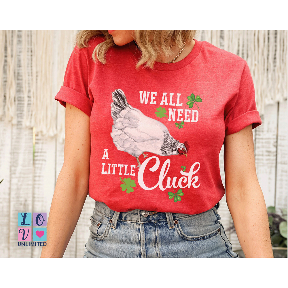 Chicken Lovers Lucky Funny St. Patty's Day Sweatshirt, Funny Chicken St Patrick's Lucky Sweater, Trendy Shamrock Chicken Mom Sweatshirt.jpg