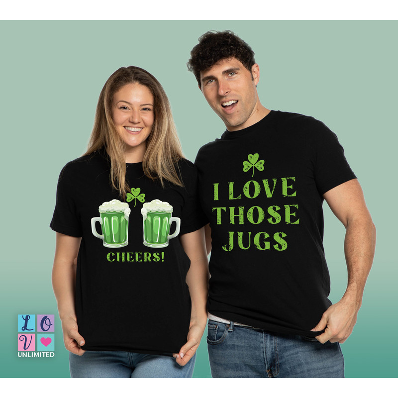 I Love Green Beer Couples St Patrick's Day Shirts, Matching St Patricks Couple Shirts, Funny St Patty's Husband and Wife Shirts Gift for Him 1.jpg