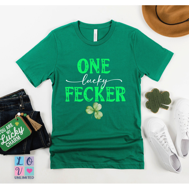 Lucky St Patrick's Day Funny Shamrock Shirt Gift for Him, Vulgar St Patty's Day T-shirt Boyfriend, St Patty's Clover Lucky Irish Green Shirt.jpg