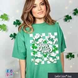 positive affirmations shamrock st patricks day comfort oversized t-shirt, retro shamrock irish womens st patty day teach