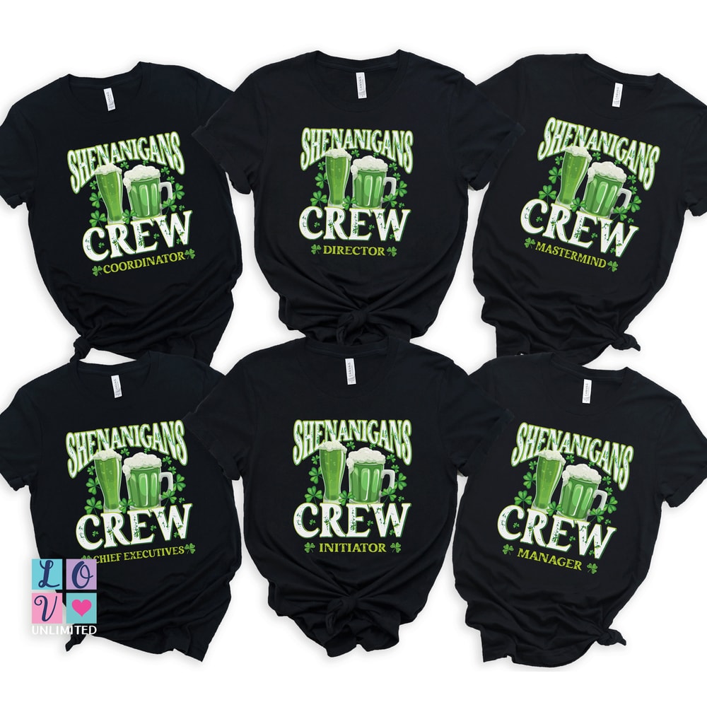 Shenanigans Crew St Patrick's Day Group Shirts, Shenanigans Coordinator Matching Coworkers Office St Patty's Day Party Shirt, St Paddy Shirt.jpg