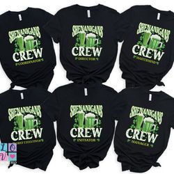 shenanigans crew st patricks day group shirts, shenanigans coordinator matching coworkers office st pattys day party shi