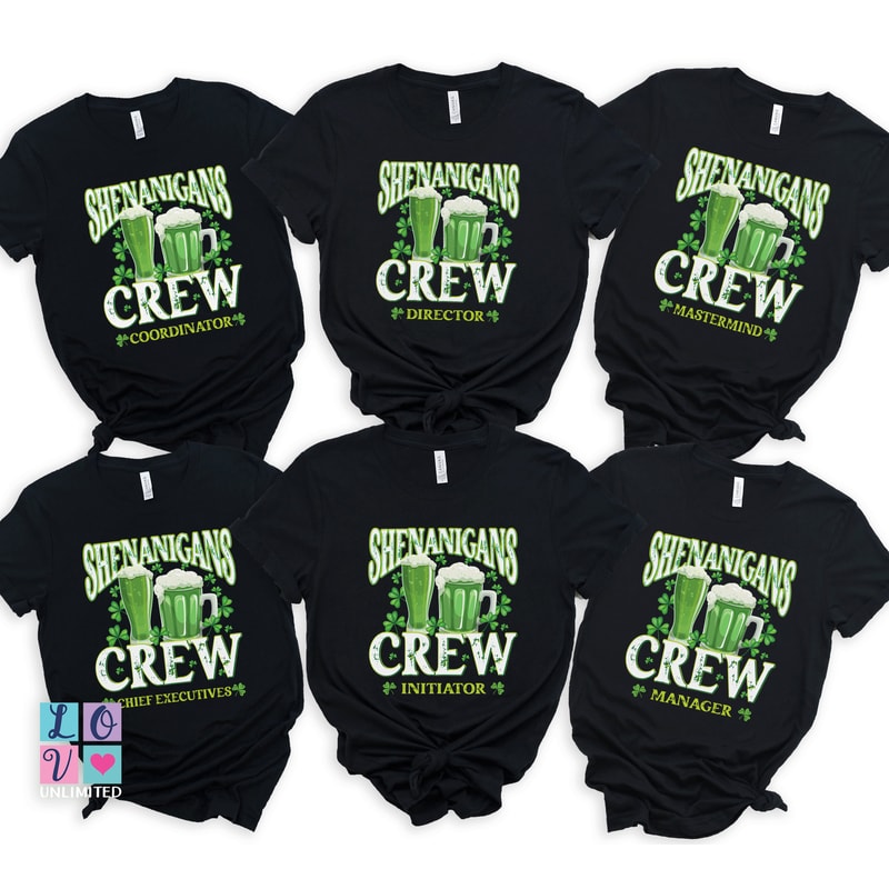 Shenanigans Crew St Patrick's Day Group Shirts, Shenanigans Coordinator Matching Coworkers Office St Patty's Day Party Shirt, St Paddy Shirt.jpg