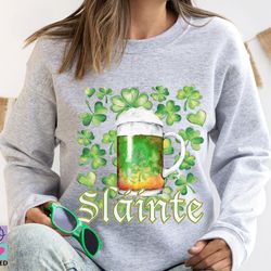 slainte shamrock irish drinking sweatshirt, women irish sweatshirt, st patrick day sweatshirt,trendy st patrick day shir