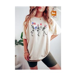 fourth of july shirt, 4th of july skeleton dancing shirt, funny 4th of july shirt, skellies shirt, american flag shirt,