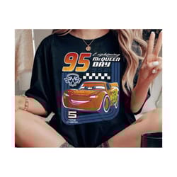 retro disney pixar cars shirt vintage lightning mcqueen trading card vintage race tshirt disneyland family matching, dis
