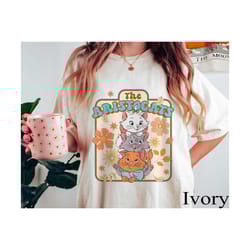 retro 70s marie toulouse berlioz floral comfort colors shirt, disney t, disney shirt, disneyland shirt, cartoon shirt.