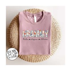 personalized grammy shirt, nana shirt, personalized grammy gift, vinta.
