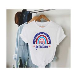 rainbow usa freedom shirt, red white blue tee, fourth of july shirt, pride shirt, american flag shirt,americ