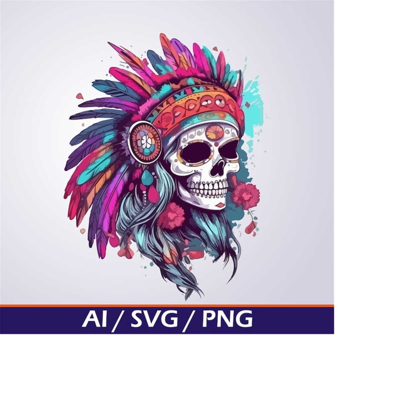 MR-1832024212531-native-american-warrior-sugar-skull-svg-day-of-the-dead-png-digital-png-file-for-cricut-silhouette-sublimation-print-headdress-clip-art-image-1