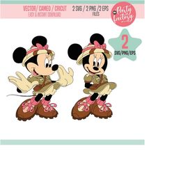 safari minnie mouse clipart svg, png, eps, vector, digital, instant download, silhouette file, themed centerpieces, t sh