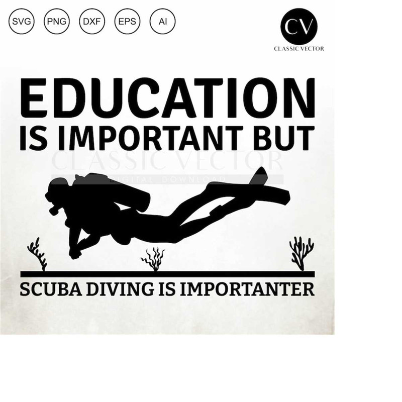 MR-213202417641-education-is-important-but-scuba-diving-is-importanter-funny-scuba-quotes-funny-scuba-diving-quote-diving-cut-file-swimmer-svg-vector-image-1.jp