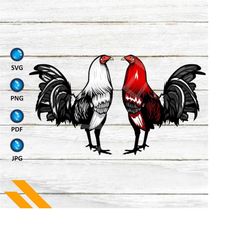 red and white rooster silhouette - chicken sublimation, rooster design, chicken svg, rooster sublimation, rooster svg, f