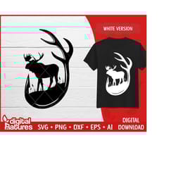 creative antler fish hook moose clipart - moose svg, archery svg, deer elk hunting svg, fishing svg for outdoorsman