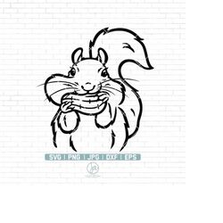 squirrel svg | squirrel with peanut svg | cute squirrel svg | baby squirrel svg | squirrel svg files for cricut | png dx