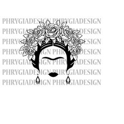 frida kahlo svg , frida png , frida kahlo silhouette , frida clipart , frida vector , digital download , instant downloa