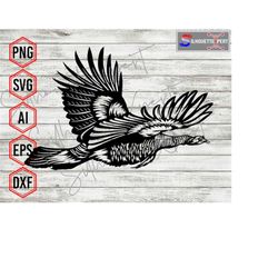 turkey silhouette 3, flying turkey svg, turkey hunting svg - vector, clipart, cricut, cnc, vinyl cutter, decal sticker,