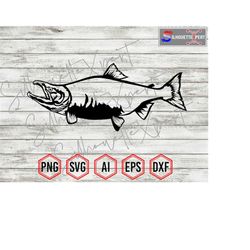 salmon svg, sockeye salmon svg, fishing svg - clipart, silhouette, cricut, cnc, laser, vinyl cutter, decal sticker, t-sh