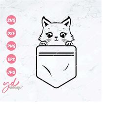 cat in a pocket svg | cat svg | pocket svg | felinesvg | cute cat svg | cat face svg | peeking from pocket | peeking cat