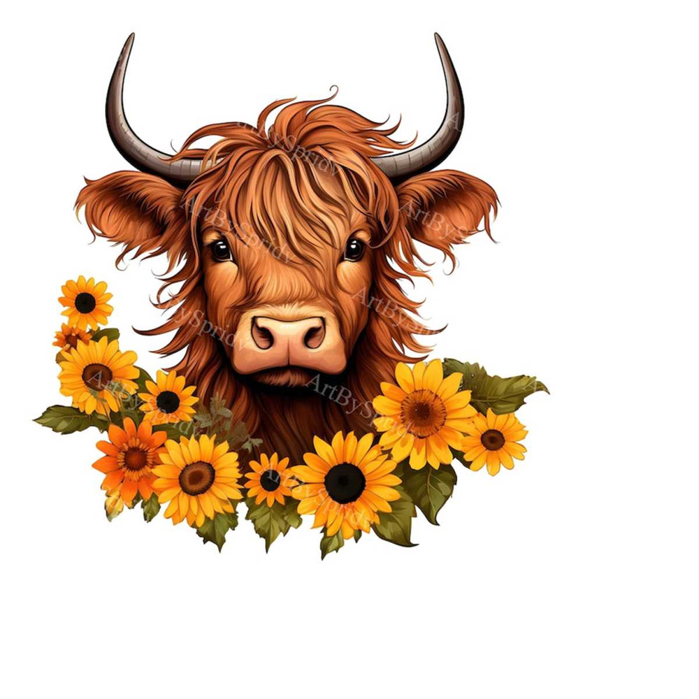MR-2332024171256-watercolor-highland-cow-with-sunflower-wreath-clip-art-printable-t-shirtmug-sublimation-transparent-png-clipart-commercialdigital-download-imag