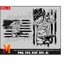 2 version tattered us flag svg, blacksmith svg, craftman svg, profession svg - instant digital downloads