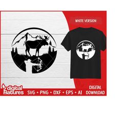 05 circular moose clipart - moose svg, archery svg, deer elk hunting svg, vector, png for moose lovers