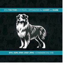 australian shepherd standing aussie standing vector svg png design clipart silhouette cut file with commercial license i