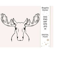 moose svg, moose cur file, moose face svg, forest animal svg for shirts, animal kingdom svg designs, woodland animal, wi