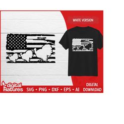 patriotic turkey hunting clipart - usa flag turkey hunting svg, american flag svg, turkey cut file, turkey png for hunte