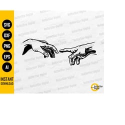 hand of god svg | creation of adam svg | religious painting decal t-shirt stickers | cricut cut file clip art vector dig