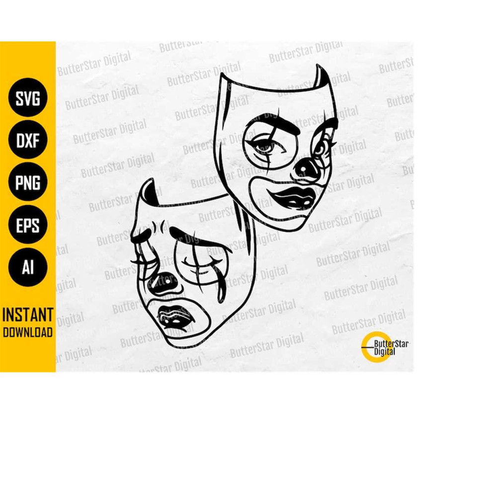 MR-2632024103957-clown-masks-svg-smile-cry-t-shirt-vinyl-graphics-cricut-cutting-files-silhouette-cameo-printable-clip-art-vector-digital-dxf-png-eps-ai-image-1