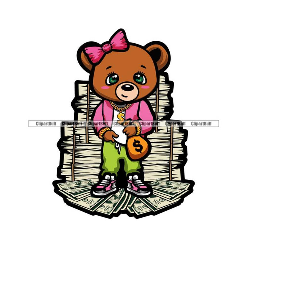 MR-263202416313-cute-hustle-teddy-bear-female-money-stack-gold-dollar-sign-necklace-cartoon-hip-hop-rap-boss-swag-drip-trap-tattoo-art-logo-design-png-svg-image