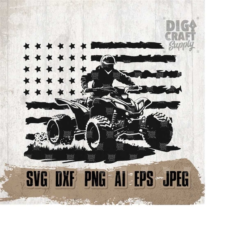 US Riding ATV svg, Extreme Rider Clipart, USA Sports Dad Cut | Inspire ...