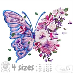butterfly embroidery design, butterflies and unicorn motive, patterns formachine embroidery design, pes, hus, dst, exp e