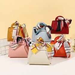 Bow Ribbon Leather Mini Handbag,Distributions Bags Wedding Favour Candy Box,Packaging Bag